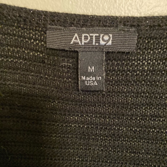 APT 9 BLK SPARKLE COLD-SHOULDER SWEATER-M - Picture 4 of 7